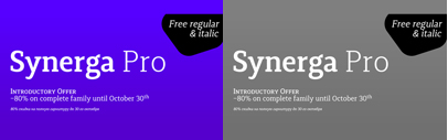 Synerga Pro by Mint Type. Synerga Pro family is 80% off till Oct 30.