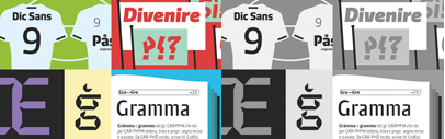 Dic Sans‚ Divenire‚ Brevier‚ and Gramma by CAST‚ a new foundry